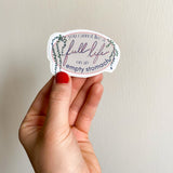 Pegatina "No puedes vivir una vida plena con el estómago vacío"